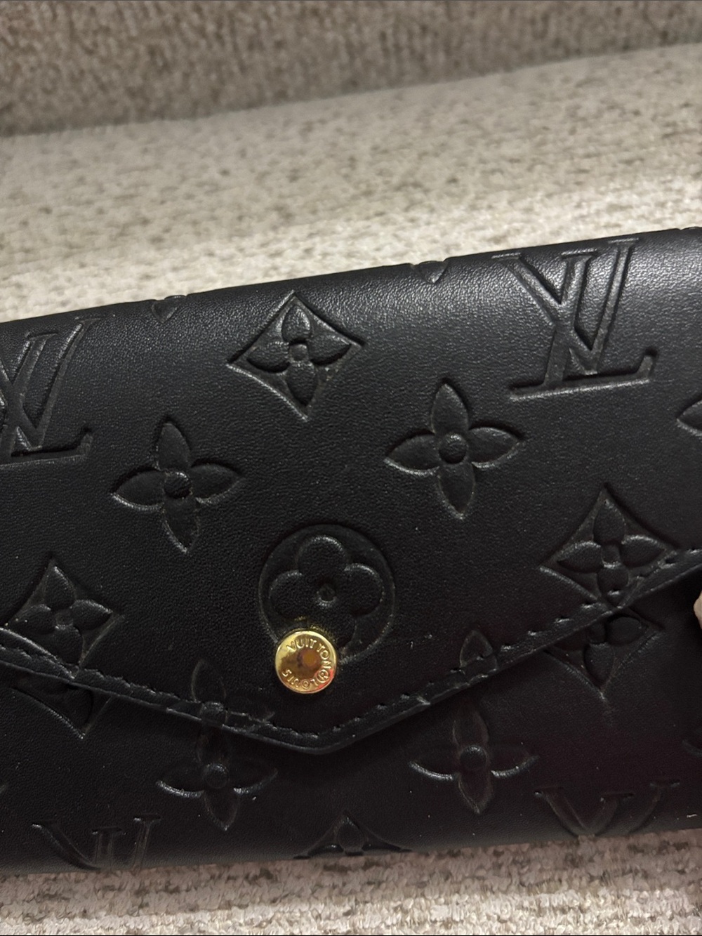 *Fashion*Monogram embossed Long black Wallet - Picture 12 of 13